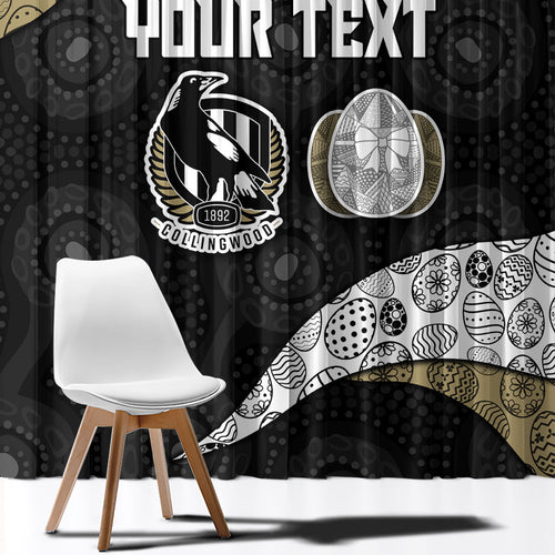 Personalized Magpie Football Window Curtain Easter Egg Pattern Monochrome Tribal Dot Art Style