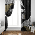 Personalized Magpie Football Window Curtain Easter Egg Pattern Monochrome Tribal Dot Art Style