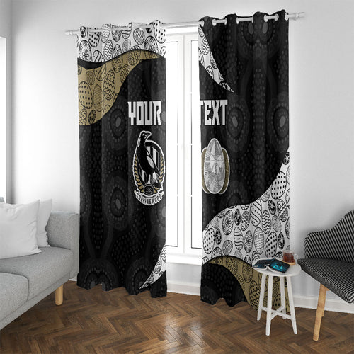Personalized Magpie Football Window Curtain Easter Egg Pattern Monochrome Tribal Dot Art Style