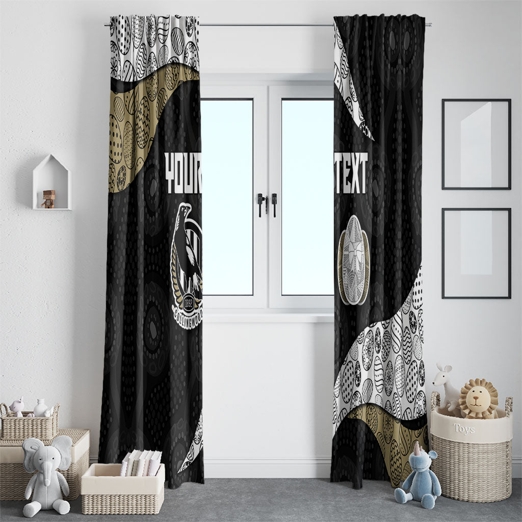 Personalized Magpie Football Window Curtain Easter Egg Pattern Monochrome Tribal Dot Art Style
