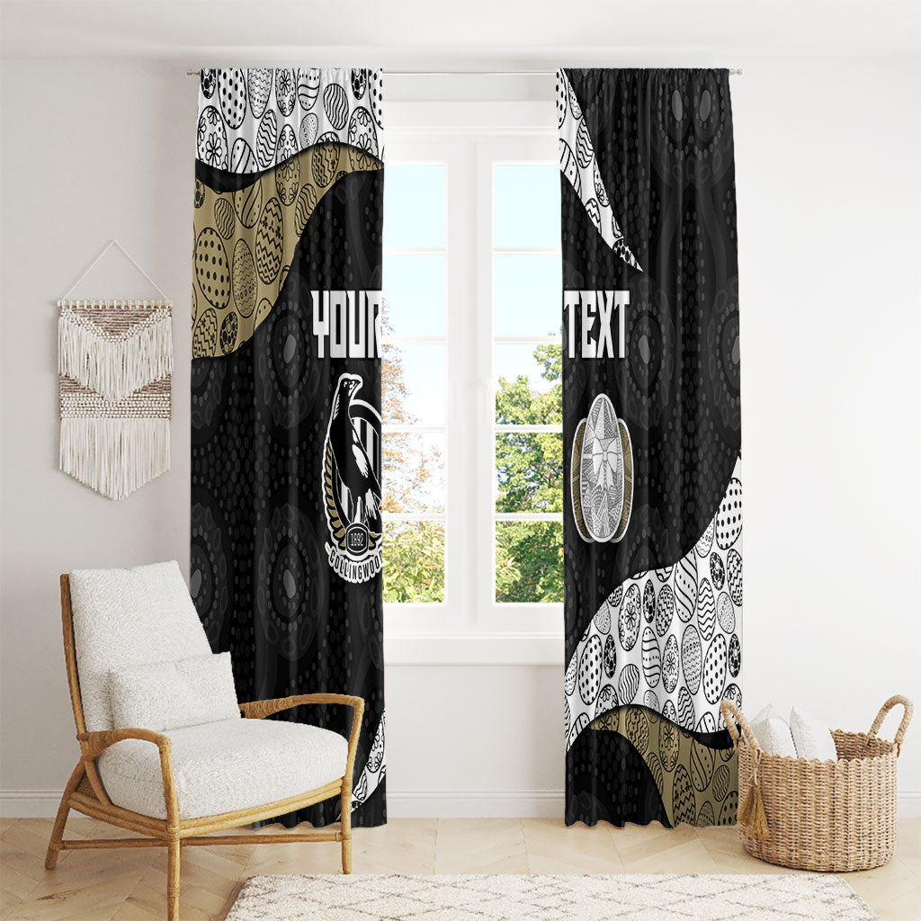 Personalized Magpie Football Window Curtain Easter Egg Pattern Monochrome Tribal Dot Art Style