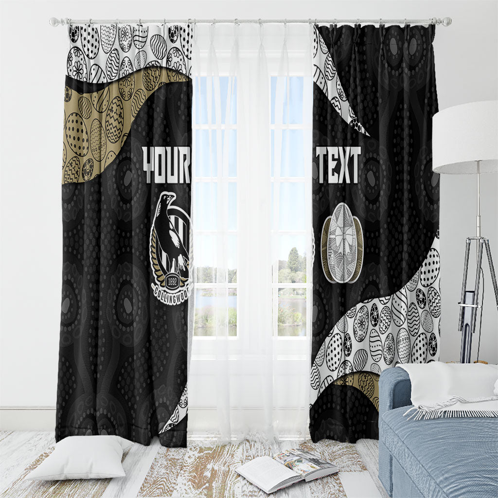 Personalized Magpie Football Window Curtain Easter Egg Pattern Monochrome Tribal Dot Art Style