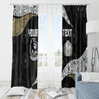 Personalized Magpie Football Window Curtain Easter Egg Pattern Monochrome Tribal Dot Art Style