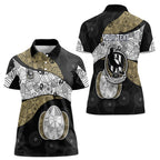 Personalized Magpie Football Women Polo Shirt Easter Egg Pattern Monochrome Tribal Dot Art Style