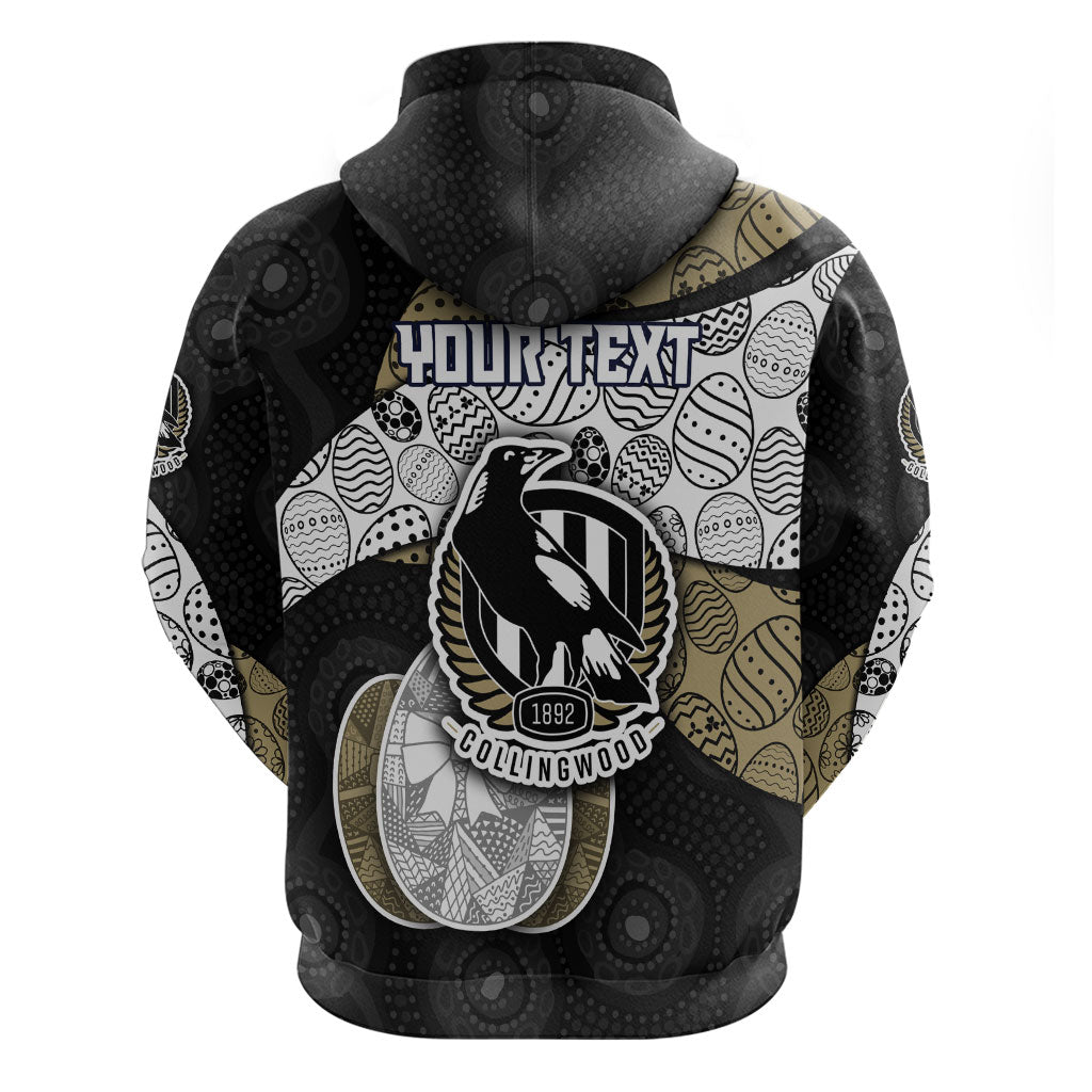 Personalized Magpie Football Zip Hoodie Easter Egg Pattern Monochrome Tribal Dot Art Style