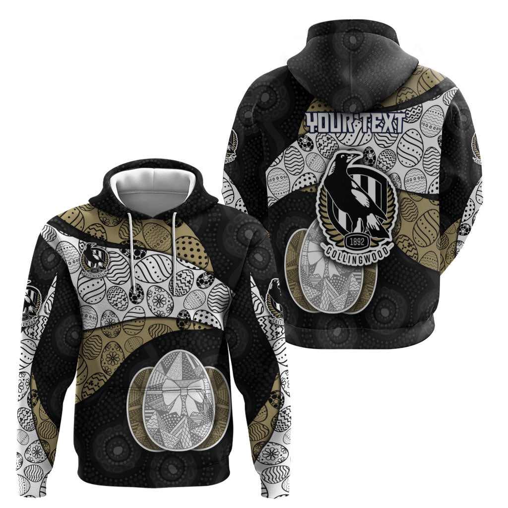 Personalized Magpie Football Zip Hoodie Easter Egg Pattern Monochrome Tribal Dot Art Style