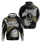 Personalized Magpie Football Zip Hoodie Easter Egg Pattern Monochrome Tribal Dot Art Style