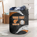 Personalized Giants Football Laundry Basket Easter Egg Pattern Orange Monochrome Tribal Dot Style