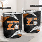 Personalized Giants Football Laundry Basket Easter Egg Pattern Orange Monochrome Tribal Dot Style