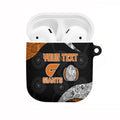 Personalized Giants Football AirPods Case Easter Egg Pattern Orange Monochrome Tribal Dot Style