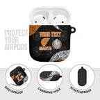 Personalized Giants Football AirPods Case Easter Egg Pattern Orange Monochrome Tribal Dot Style