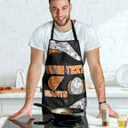 Personalized Giants Football Apron Easter Egg Pattern Orange Monochrome Tribal Dot Style
