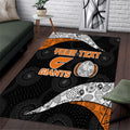 Personalized Giants Football Area Rug Easter Egg Pattern Orange Monochrome Tribal Dot Style