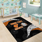 Personalized Giants Football Area Rug Easter Egg Pattern Orange Monochrome Tribal Dot Style
