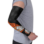 Personalized Giants Football Arm Sleeves Easter Egg Pattern Orange Monochrome Tribal Dot Style