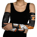 Personalized Giants Football Arm Sleeves Easter Egg Pattern Orange Monochrome Tribal Dot Style