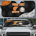 Personalized Giants Football Auto Sun Shade Easter Egg Pattern Orange Monochrome Tribal Dot Style