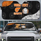 Personalized Giants Football Auto Sun Shade Easter Egg Pattern Orange Monochrome Tribal Dot Style
