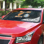 Personalized Giants Football Auto Sun Shade Easter Egg Pattern Orange Monochrome Tribal Dot Style
