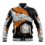 Personalized Giants Football Baseball Jacket Easter Egg Pattern Orange Monochrome Tribal Dot Style