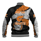 Personalized Giants Football Baseball Jacket Easter Egg Pattern Orange Monochrome Tribal Dot Style