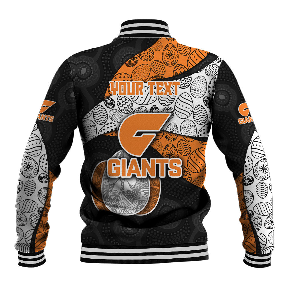 Personalized Giants Football Baseball Jacket Easter Egg Pattern Orange Monochrome Tribal Dot Style
