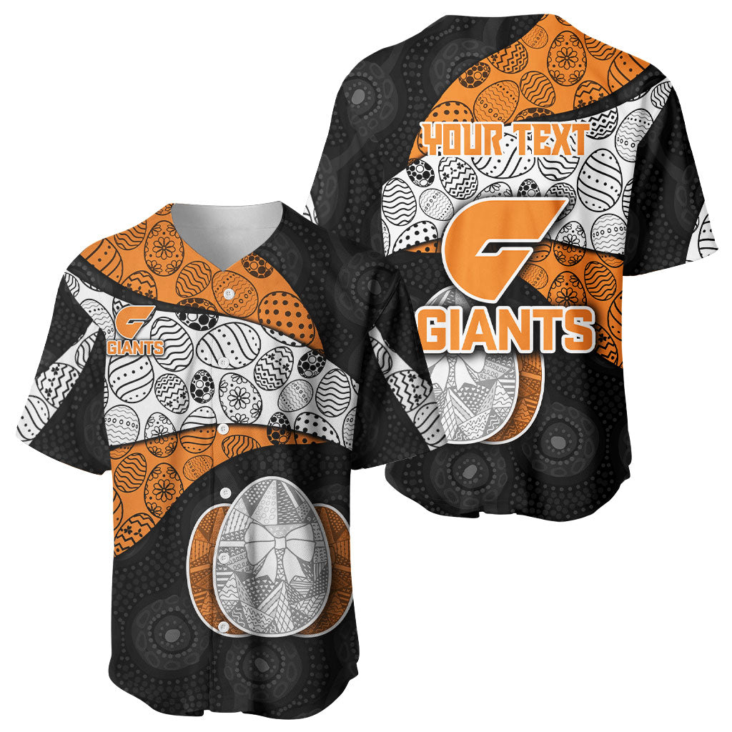 Personalized Giants Football Baseball Jersey Easter Egg Pattern Orange Monochrome Tribal Dot Style
