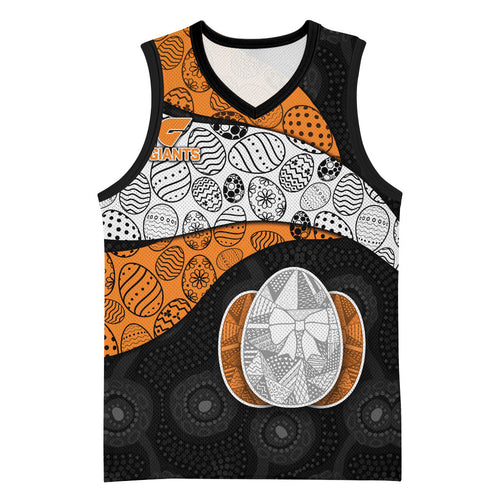 Personalized Giants Football Basketball Jersey Easter Egg Pattern Orange Monochrome Tribal Dot Style
