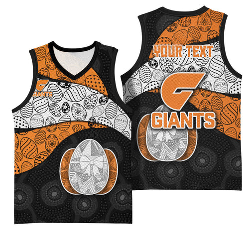 Personalized Giants Football Basketball Jersey Easter Egg Pattern Orange Monochrome Tribal Dot Style