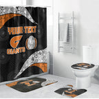 Personalized Giants Football Bathroom Set Easter Egg Pattern Orange Monochrome Tribal Dot Style