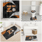 Personalized Giants Football Bathroom Set Easter Egg Pattern Orange Monochrome Tribal Dot Style