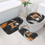 Personalized Giants Football Bathroom Set Easter Egg Pattern Orange Monochrome Tribal Dot Style