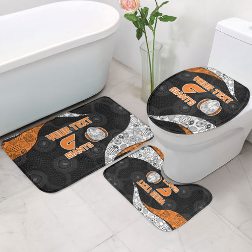 Personalized Giants Football Bathroom Set Easter Egg Pattern Orange Monochrome Tribal Dot Style
