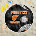 Personalized Giants Football Beach Blanket Easter Egg Pattern Orange Monochrome Tribal Dot Style