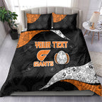 Personalized Giants Football Bedding Set Easter Egg Pattern Orange Monochrome Tribal Dot Style