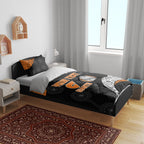 Personalized Giants Football Bedding Set Easter Egg Pattern Orange Monochrome Tribal Dot Style