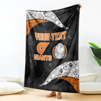 Personalized Giants Football Blanket Easter Egg Pattern Orange Monochrome Tribal Dot Style