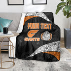 Personalized Giants Football Blanket Easter Egg Pattern Orange Monochrome Tribal Dot Style