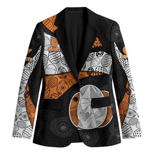 Personalized Giants Football Blazer Easter Egg Pattern Orange Monochrome Tribal Dot Style