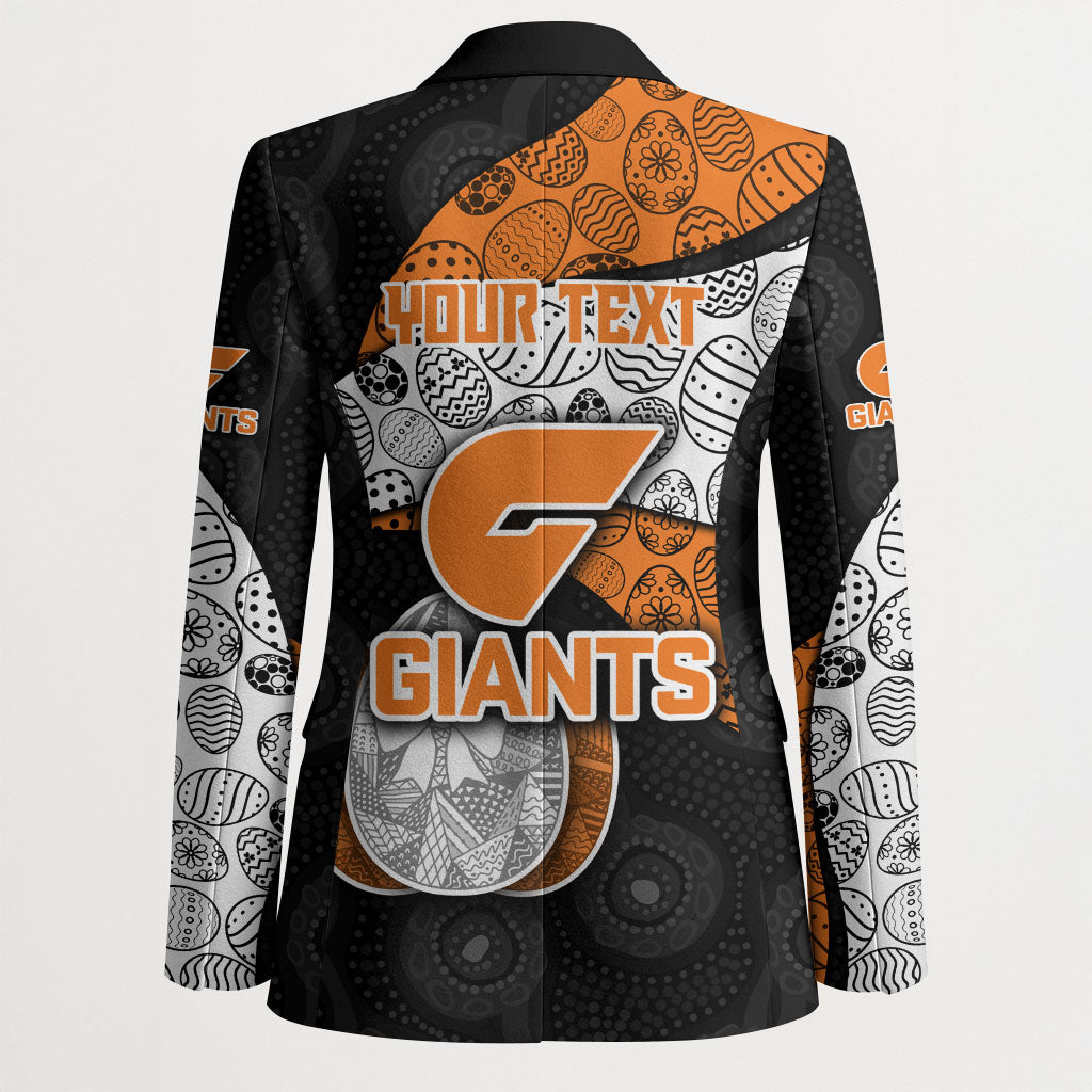 Personalized Giants Football Blazer Easter Egg Pattern Orange Monochrome Tribal Dot Style