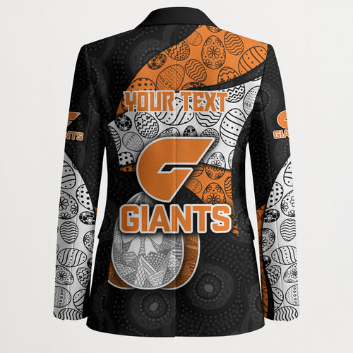 Personalized Giants Football Blazer Easter Egg Pattern Orange Monochrome Tribal Dot Style