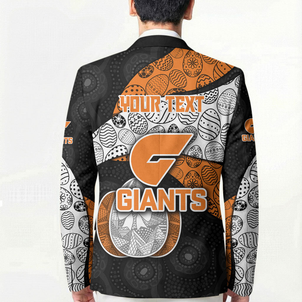 Personalized Giants Football Blazer Easter Egg Pattern Orange Monochrome Tribal Dot Style