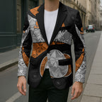 Personalized Giants Football Blazer Easter Egg Pattern Orange Monochrome Tribal Dot Style