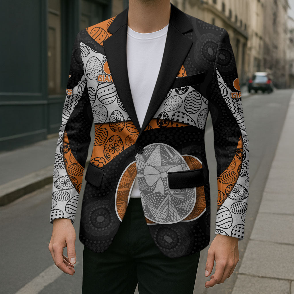 Personalized Giants Football Blazer Easter Egg Pattern Orange Monochrome Tribal Dot Style