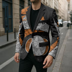 Personalized Giants Football Blazer Easter Egg Pattern Orange Monochrome Tribal Dot Style