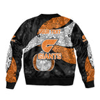 Personalized Giants Football Bomber Jacket Easter Egg Pattern Orange Monochrome Tribal Dot Style