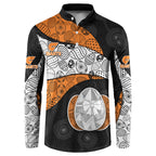 Personalized Giants Football Button Sweatshirt Easter Egg Pattern Orange Monochrome Tribal Dot Style