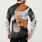 Personalized Giants Football Button Sweatshirt Easter Egg Pattern Orange Monochrome Tribal Dot Style