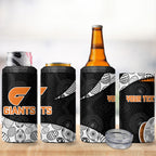 Personalized Giants Football 4 in 1 Can Cooler Tumbler Easter Egg Pattern Orange Monochrome Tribal Dot Style