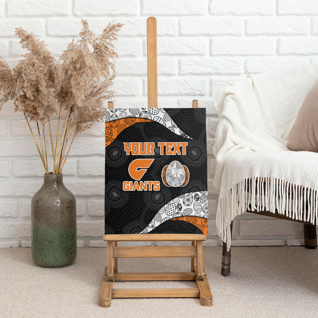Personalized Giants Football Canvas Wall Art Easter Egg Pattern Orange Monochrome Tribal Dot Style